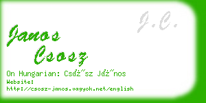 janos csosz business card